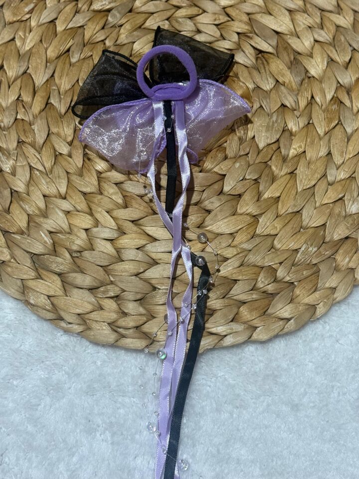 Kuromi Kurdaleli Taşlı Uzun Lastikli Toka (3-D)