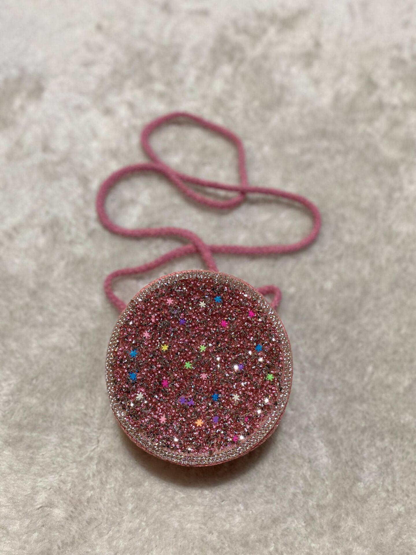 Taşlı Hasır Çanta Fuşya