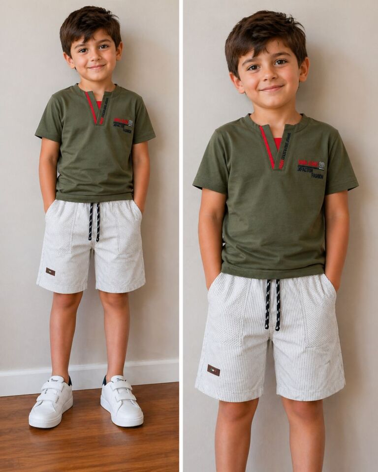 Erkek Çocuk Beli Kordonlu Şort