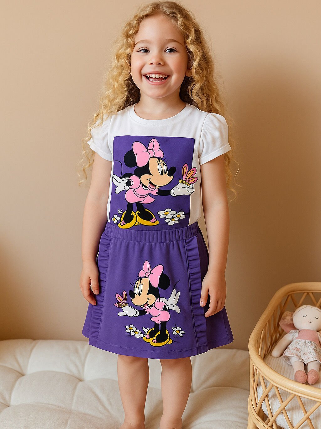 Kız Çocuk Minnie Mor Etekli Takım  (5-F) 5/6
