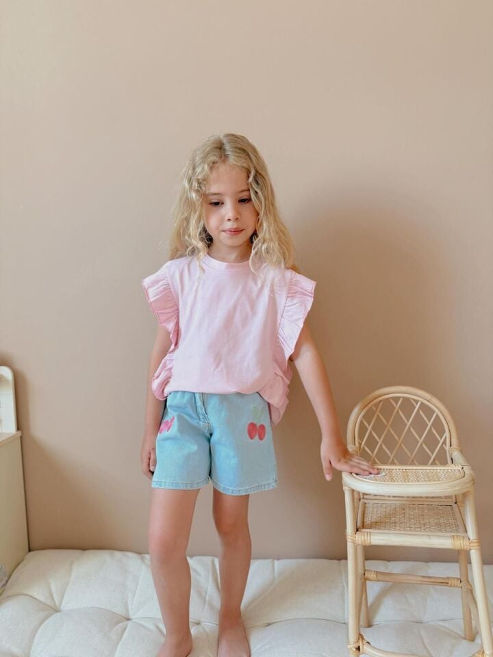 Kız Çocuk Fırfırlı Kirazlı Takım (6-D)