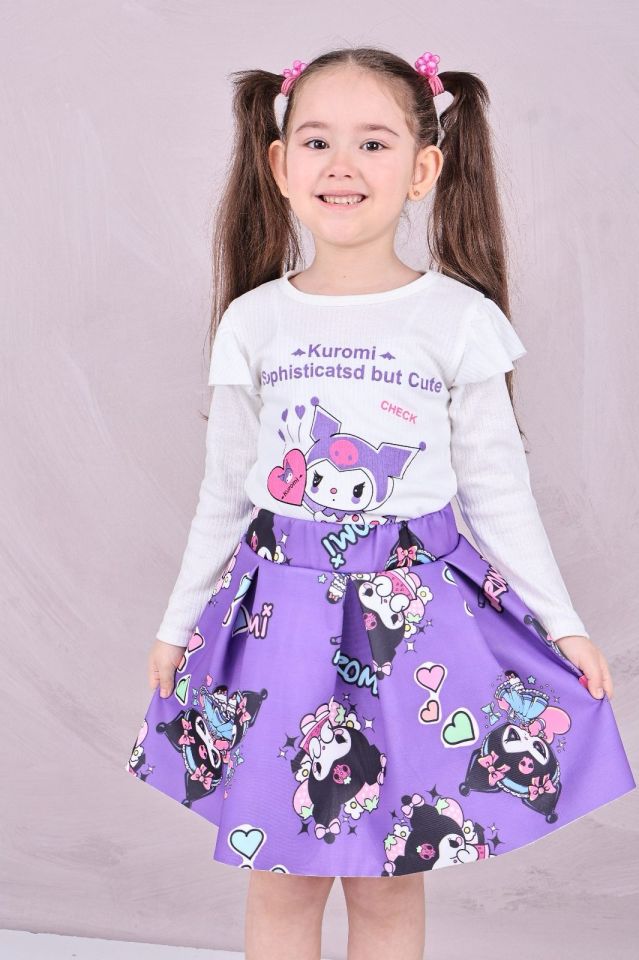 Lila Kuromi Etekli İkili Takım
