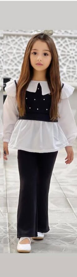 Bebe Yaka Gövdesi Ve Pantalonu Jarse Gömlek  Takım Siyah  (4-C)