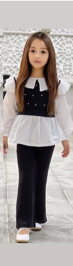 Bebe Yaka Gövdesi Ve Pantalonu Jarse Gömlek  Takım Siyah  (4-C)