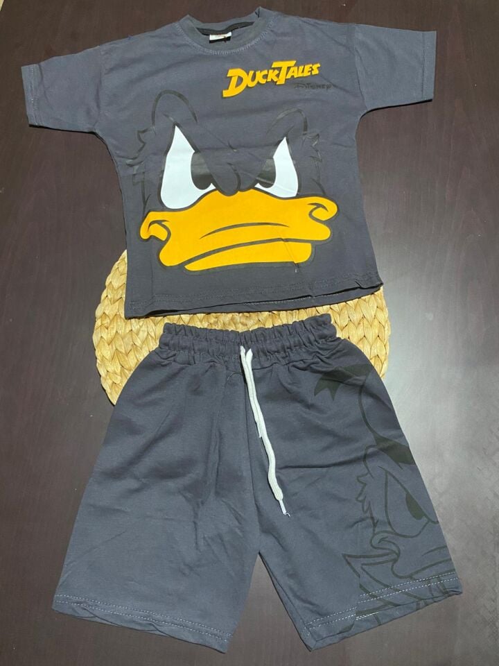 Erkek Çocuk Duck İkili Takım Koyu Gri (2-E)
