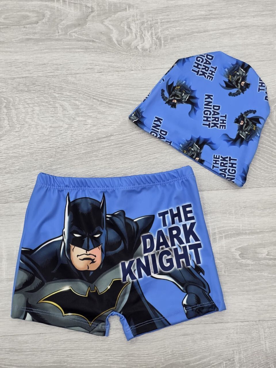 Erkek Çocuk Batman Boneli Şort Mayo Mavi