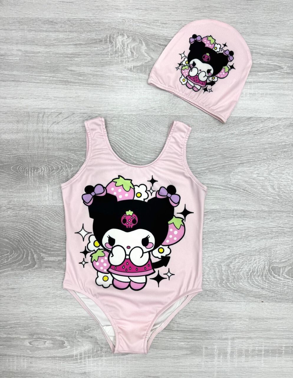 Kız Çocuk Kuromi Boneli Mayo  (5-G)