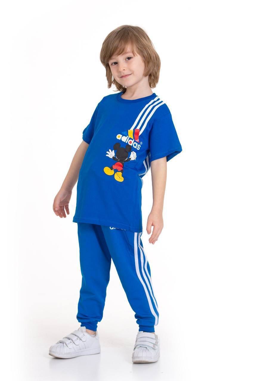 Erkek Çocuk Mickey Mavi İkili Uzun Takım (2-D)