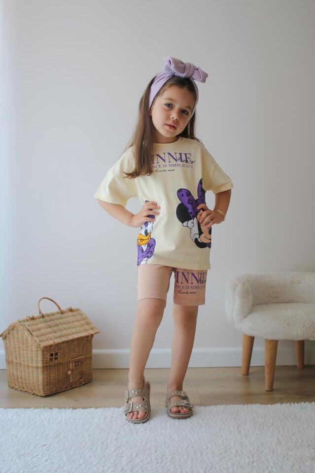 Kız Çocuk Minnie Mor Baskılı İkili Takım  (4-D) 9/10