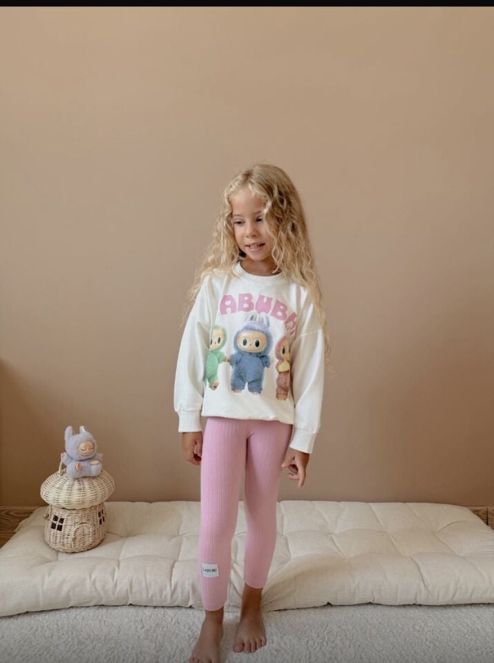 Labubu Pembe Kız Tayt Takım (4-C)