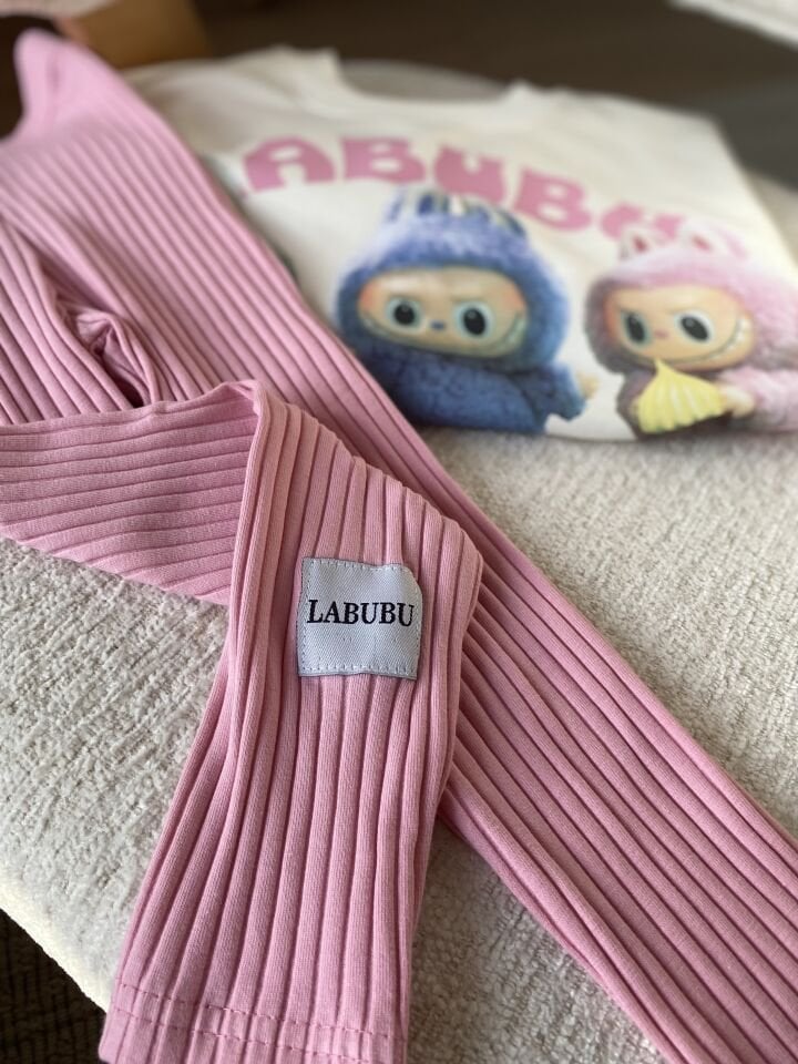 Labubu Pembe Kız Tayt Takım