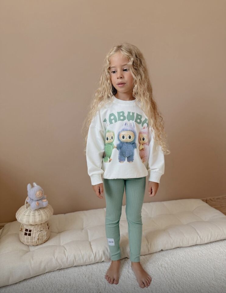 Labubu Yeşil Kız Tayt Takım (5-C)