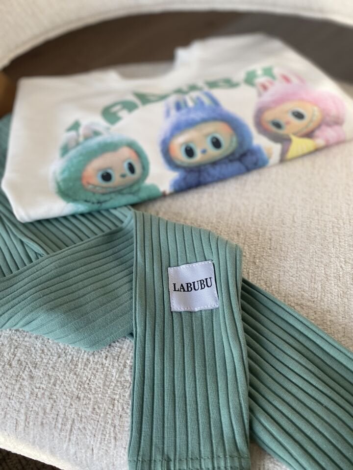 Labubu Yeşil Kız Tayt Takım