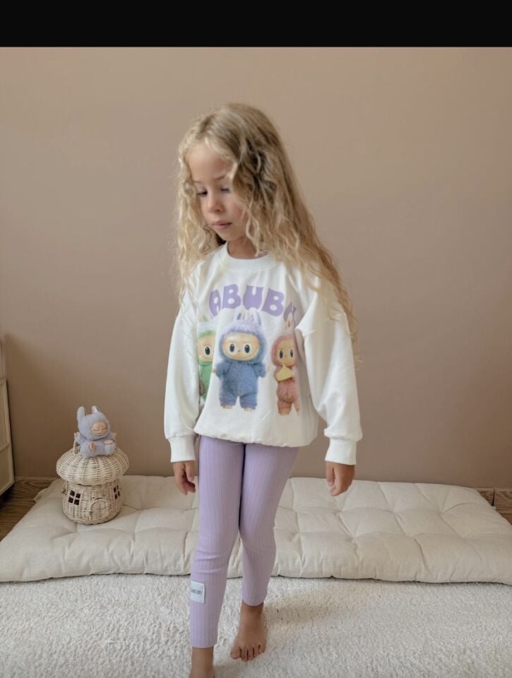 Labubu Lila Kız Tayt Takım (5-C)