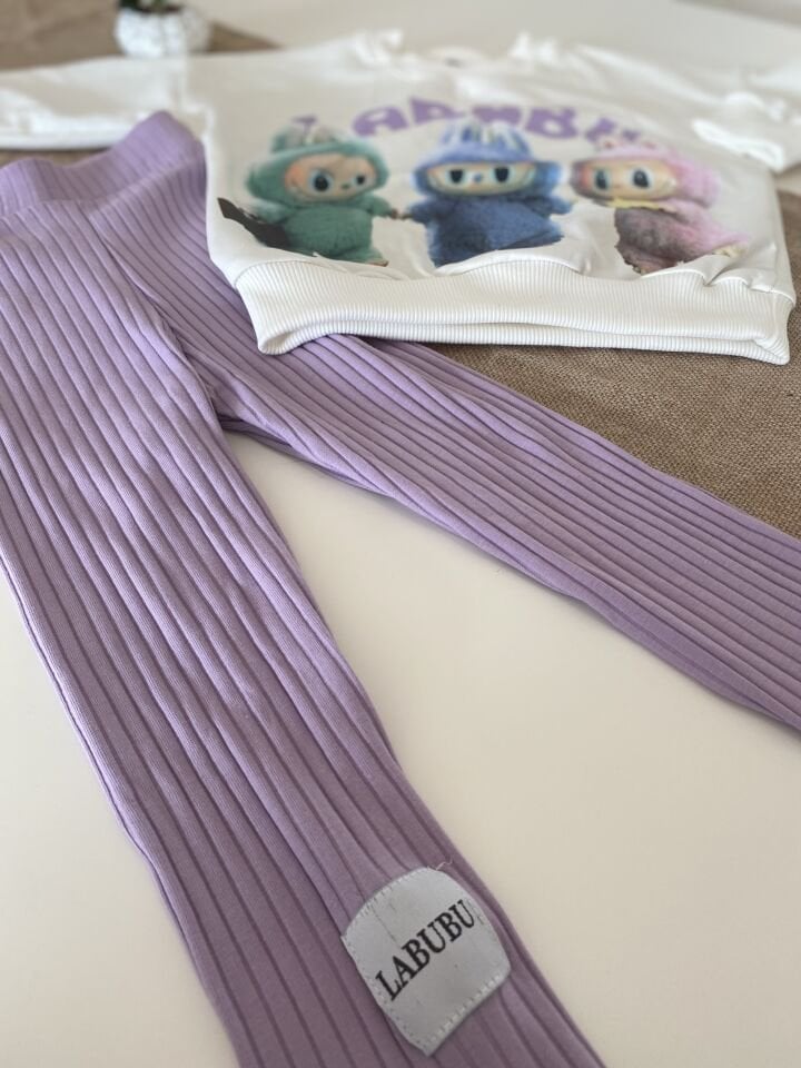 Labubu Lila Kız Tayt Takım (5-C)