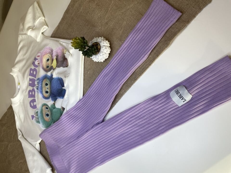 Labubu Lila Kız Tayt Takım (5-C)