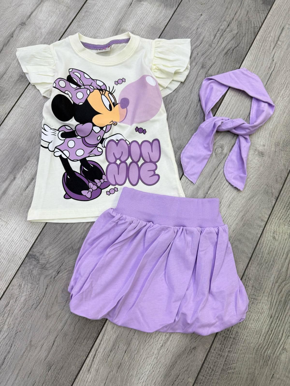 Lila  Minnie Mouse Balon Etek Takım