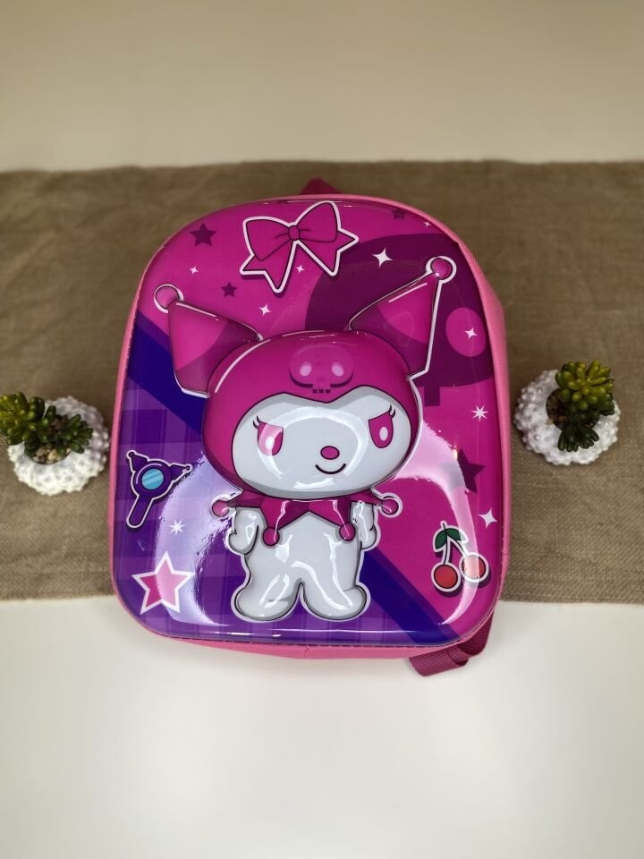 Kabartmalı Pembe Kuromi Anaokul Çantası
