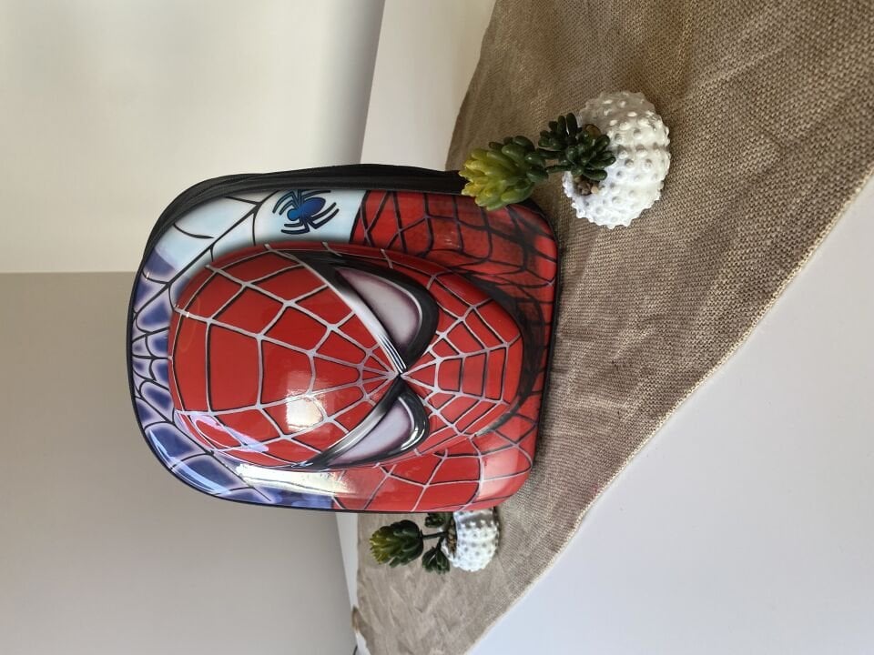 Spiderman Kabartmalı Ana okul Çantası Kırmızı