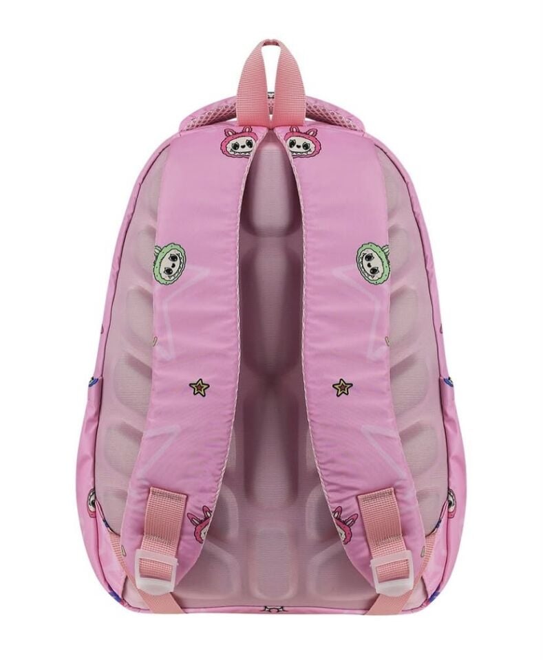 Labubu Pembe Çok Bölmeli Beslenmeli Çanta Takım(Kalemlik Hediyeli)