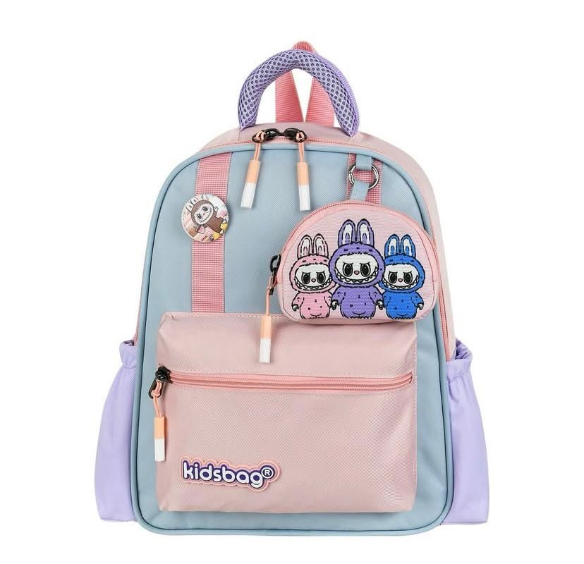 Labubu İki Bölmeli Cüzdanlı Okul Çantası