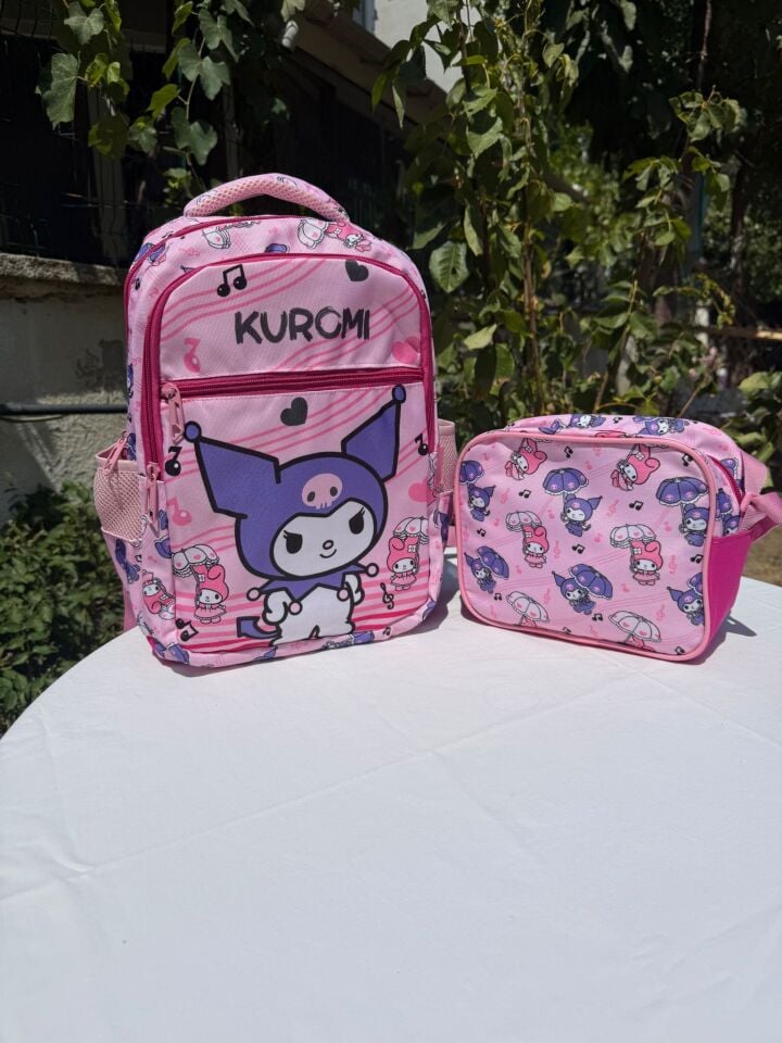 Kuromi Pembe Beslenme Çantalı Okul Çantası