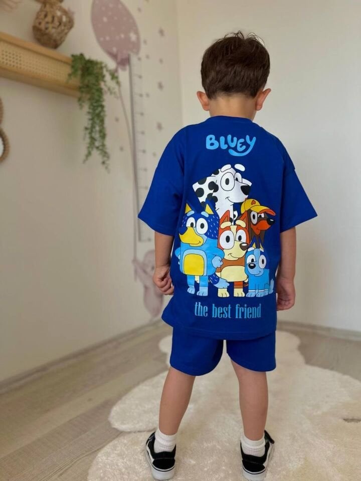 Erkek Çocuk Bluey Baskılı İkili Takım
