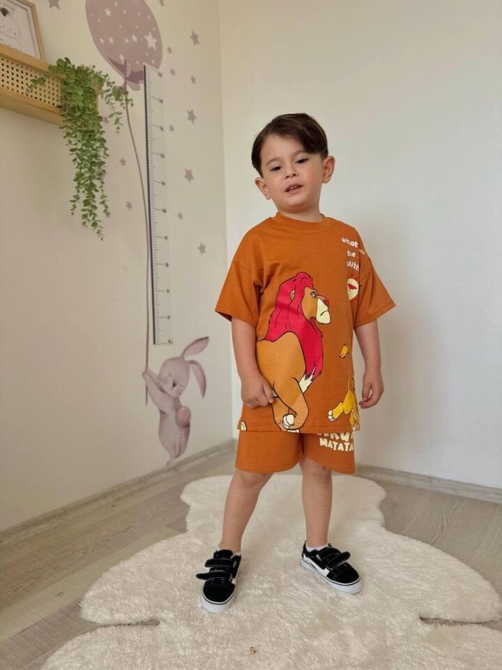 Erkek Çocuk Aslan Sarı İkili Takım