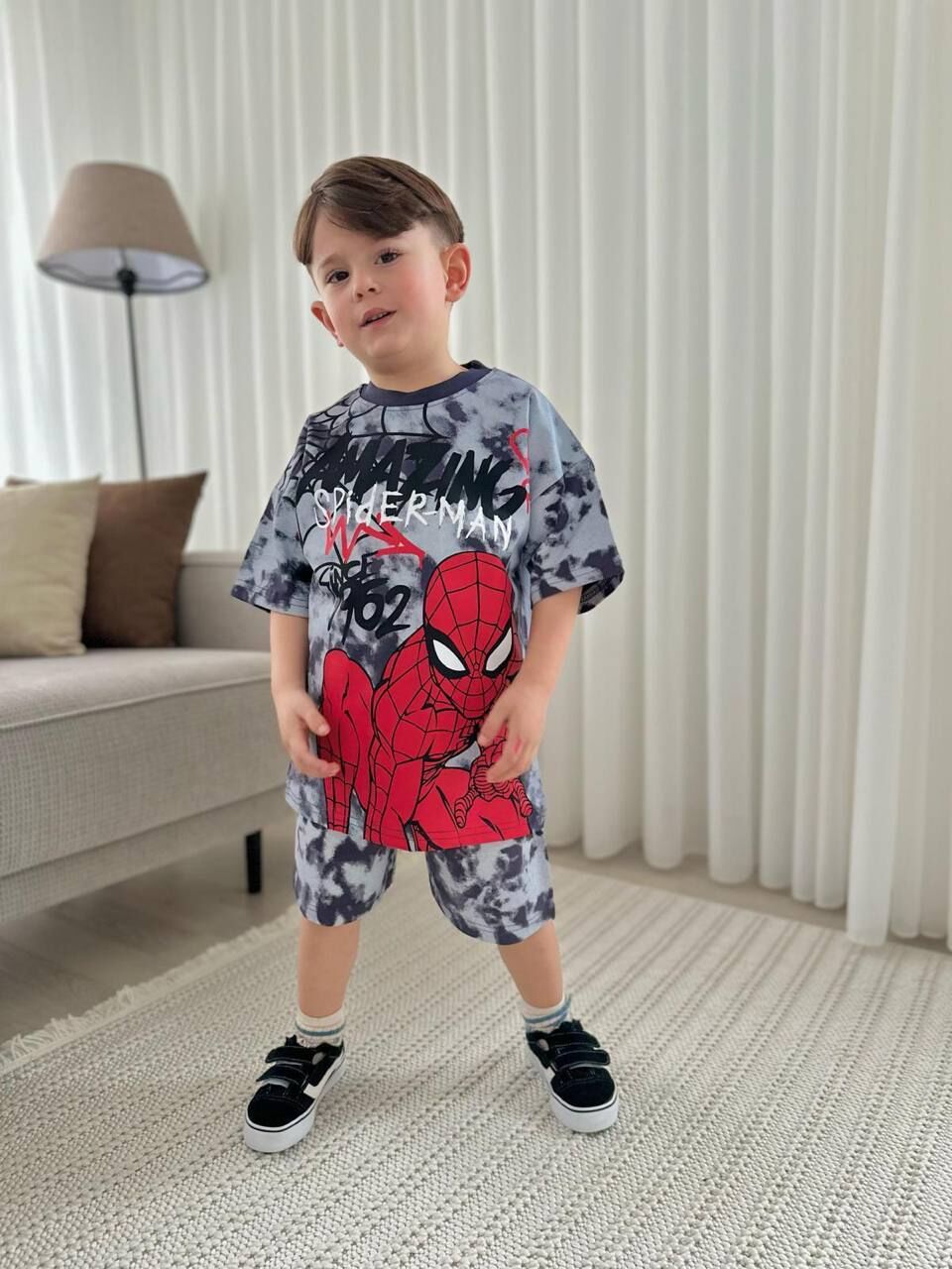 Erkek Çocuk Spiderman Grili İkili Takım