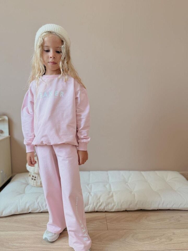 Kız Çocuk Baker Model Eşofman Takımı Pembe