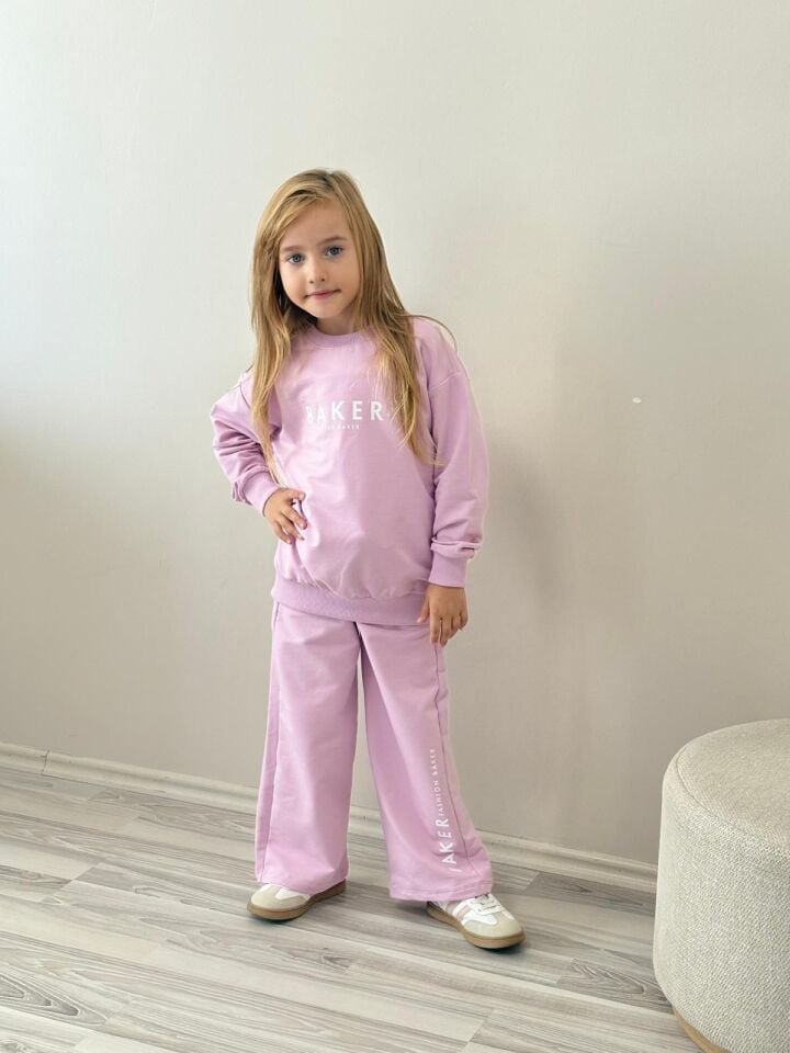 Kız Çocuk Baker Model Eşofman Takımı Pembe