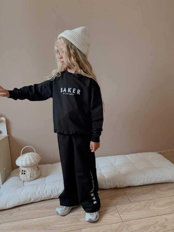 Kız Çocuk Baker Model Eşofman Takımı Siyah