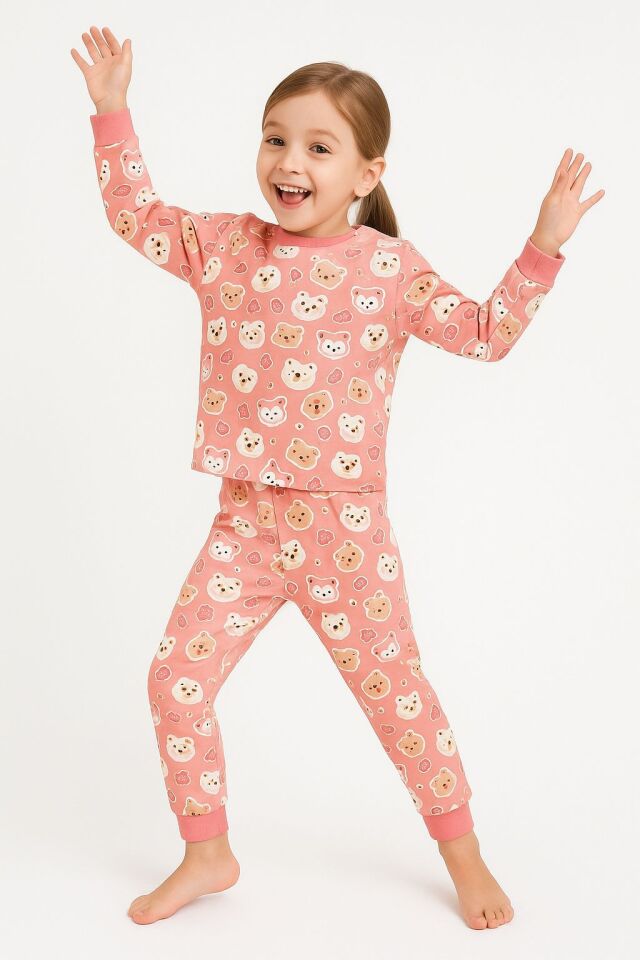 Pembe Ayıcıklı Pijama Takımı