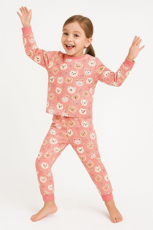 Pembe Ayıcıklı Pijama Takımı