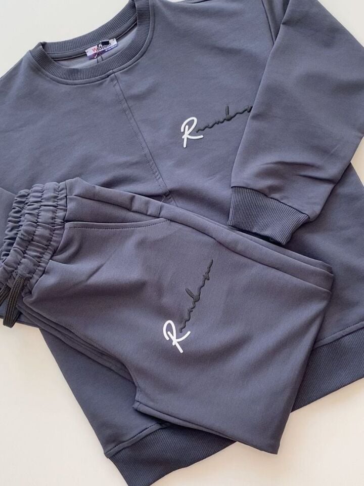 Garson Boy Füme Paça Lastikli Eşofman Takımı