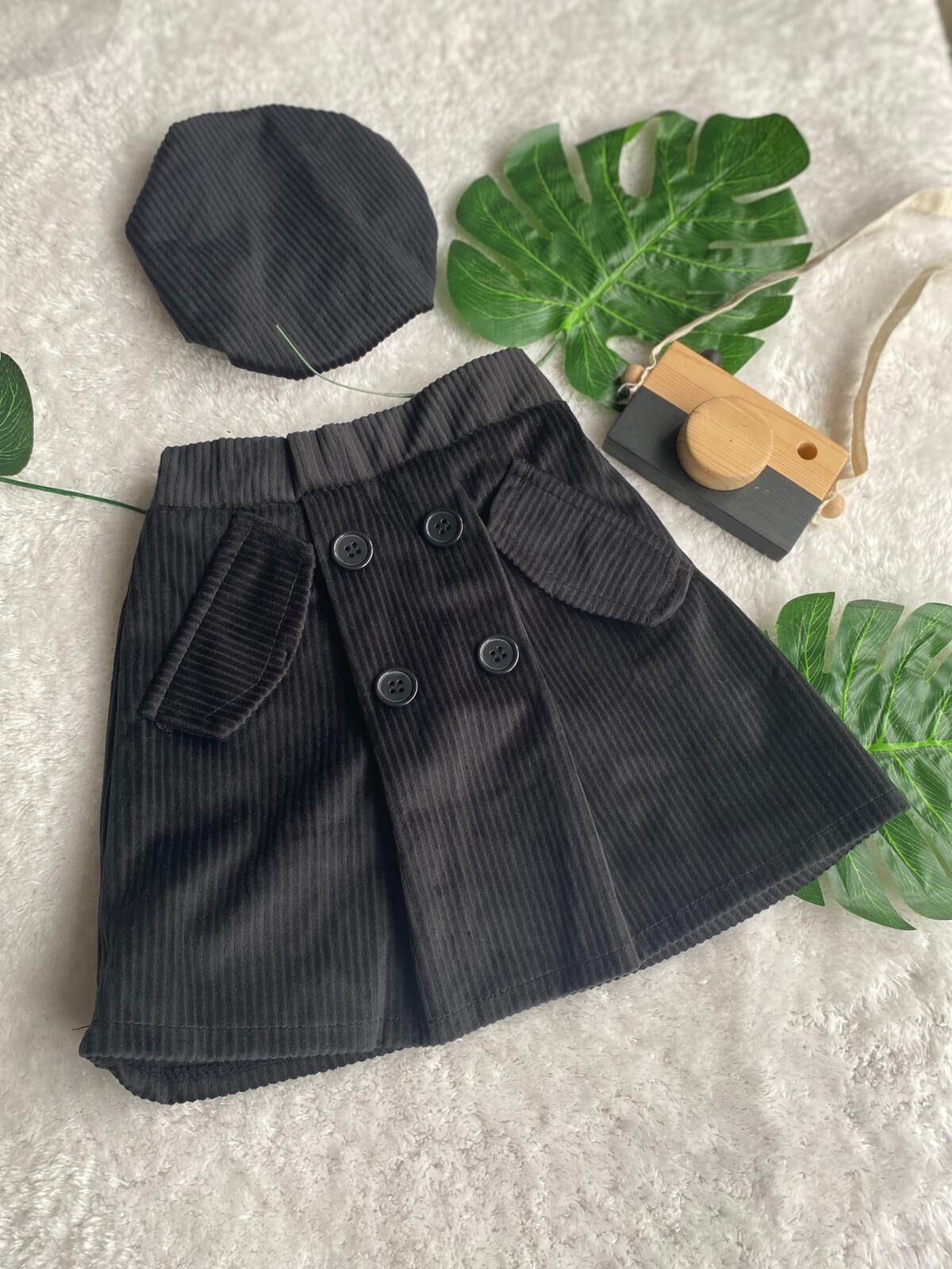 Kız Çocuk Etek Şapka Takım(Etek Astarlıdır)