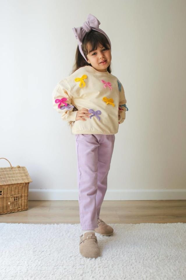 Fiyonk Detay Sweet Kot Pantolon Takım