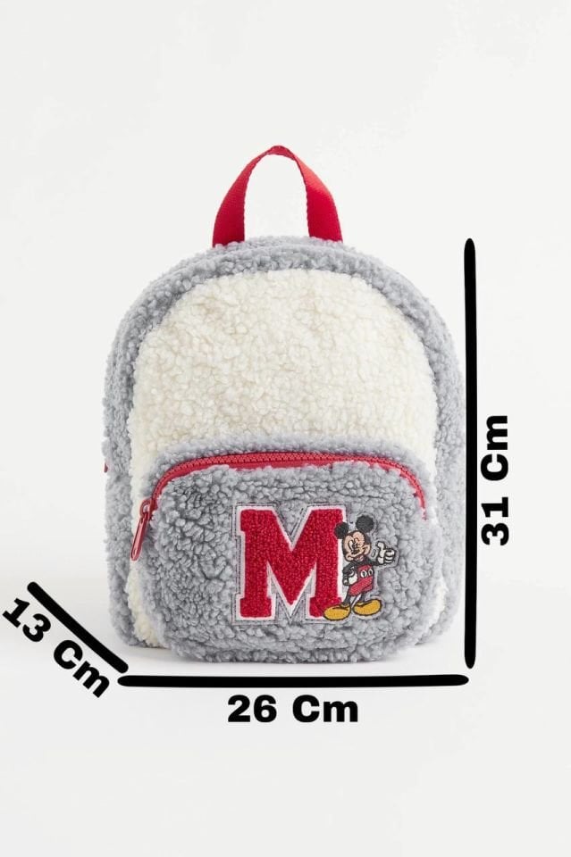 Minnie Baskılı Peluş Çanta Lila