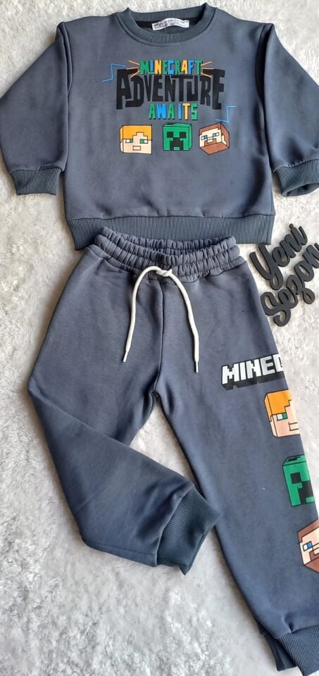 Erkek Çocuk Mınecraft Petrol Şardonlu İkili Takım