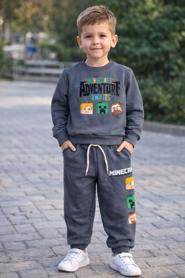 Erkek Çocuk Mınecraft Petrol Şardonlu İkili Takım