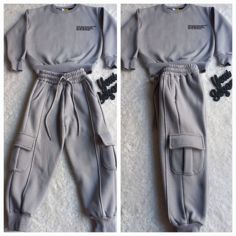 Erkek Çocuk Körük Cepli Şardonlu İkili Takım