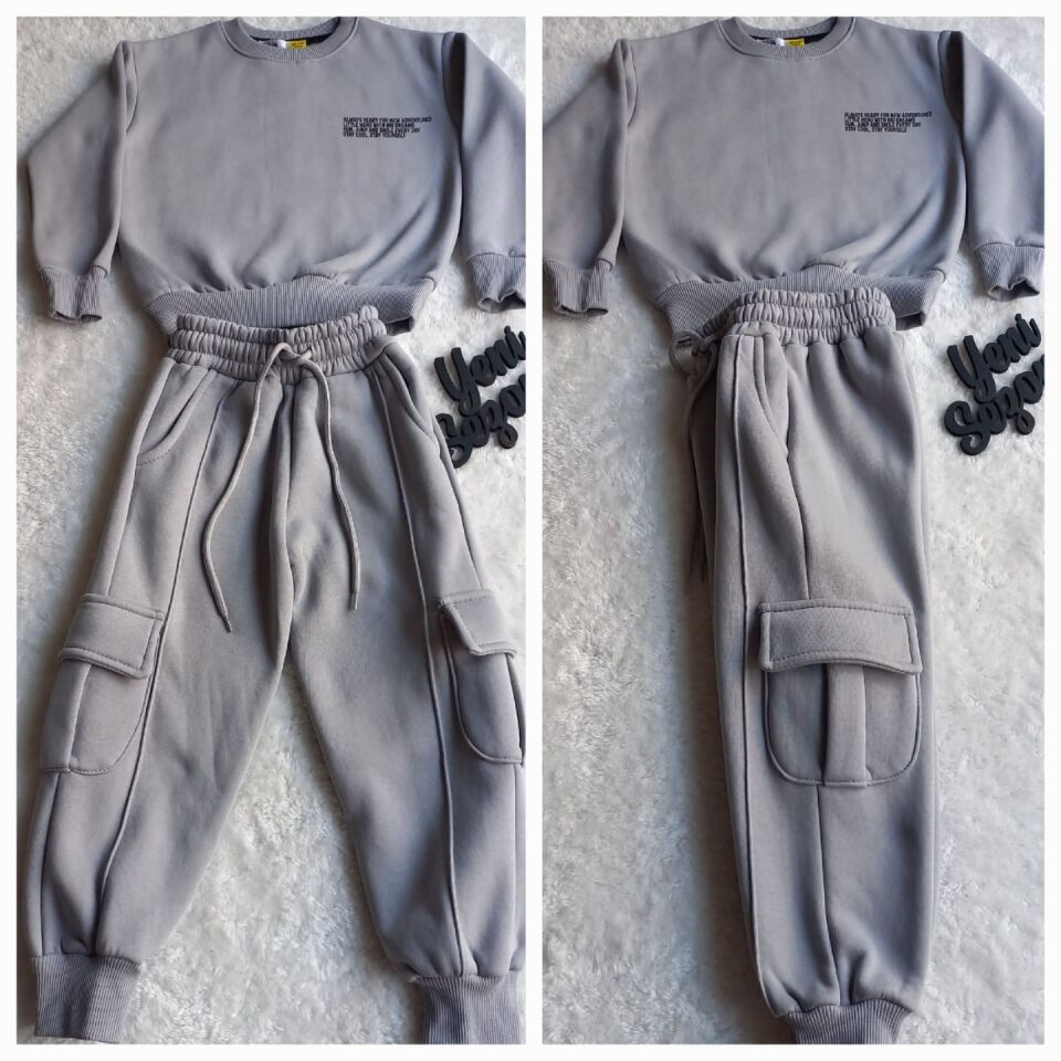 Erkek Çocuk Körük Cepli Şardonlu İkili Takım