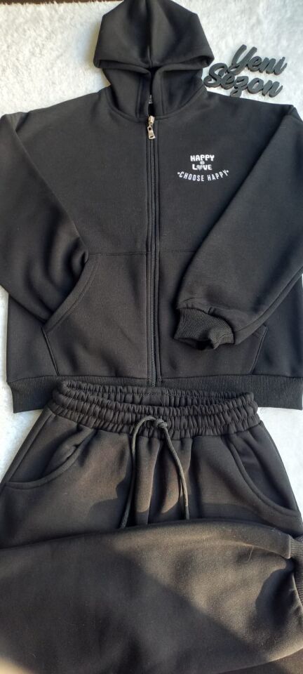 Kız Çocuk Garson Boy Siyah Şardonlu İkili Takım