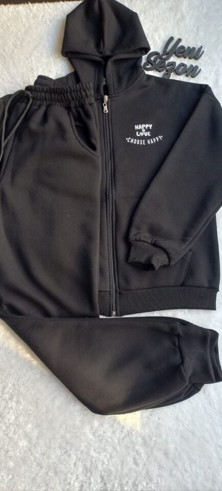 Kız Çocuk Garson Boy Siyah Şardonlu İkili Takım