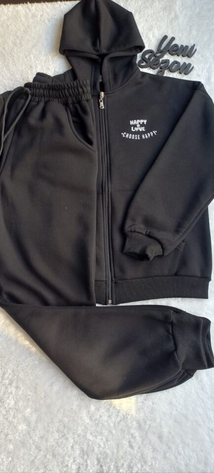 Kız Çocuk Garson Boy Siyah Şardonlu İkili Takım