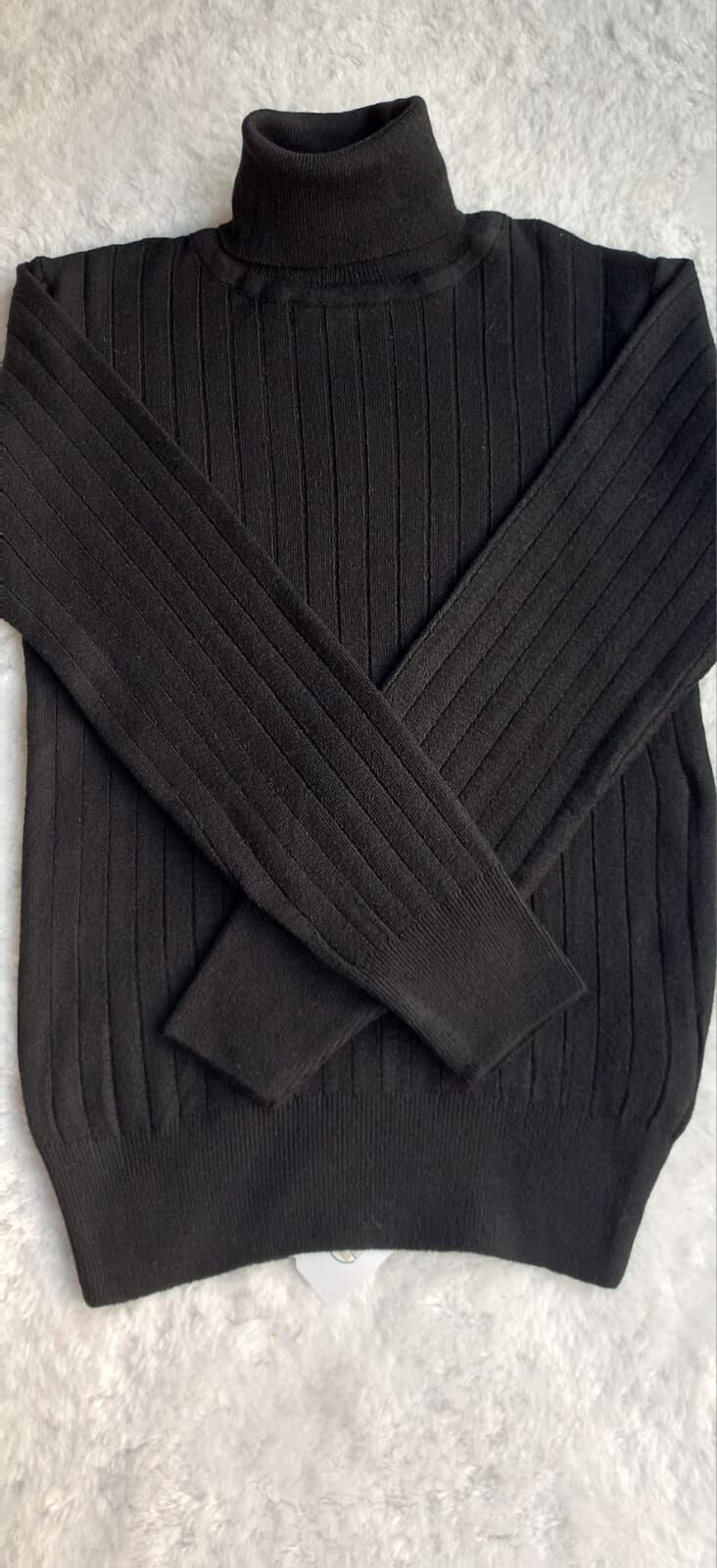 Kız Çocuk Boğazlı Triko Kazak Siyah