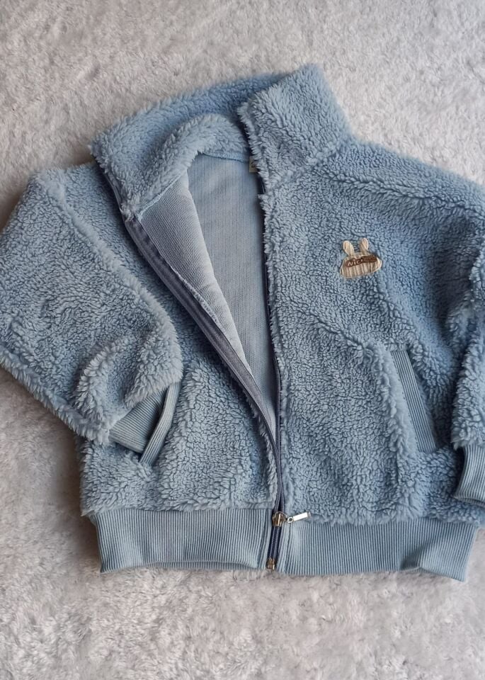 Kız Çocuk Peluş Polar Mavi