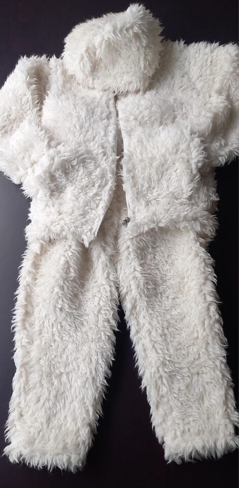 Kız Çocuk Peluş Takım Beyaz