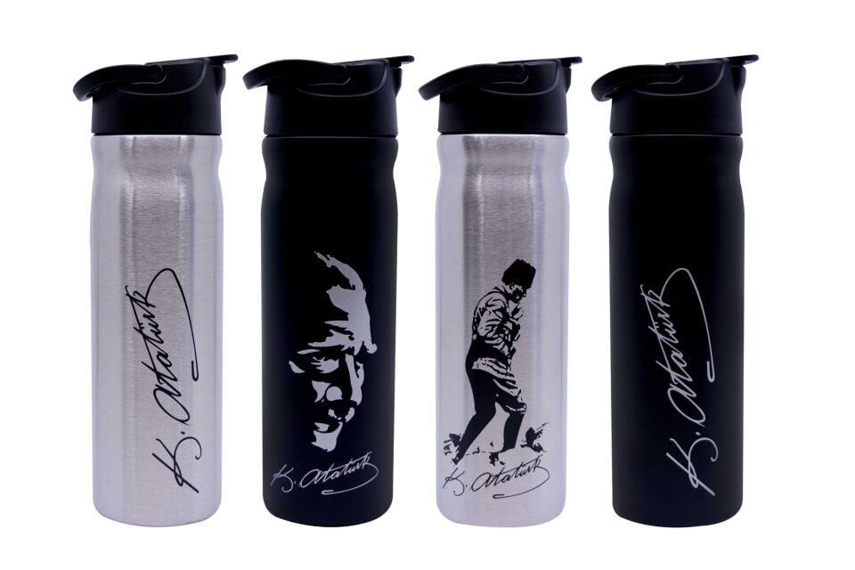 Atatürk Baskılı&Yazılı Çelik Matara 500 ML