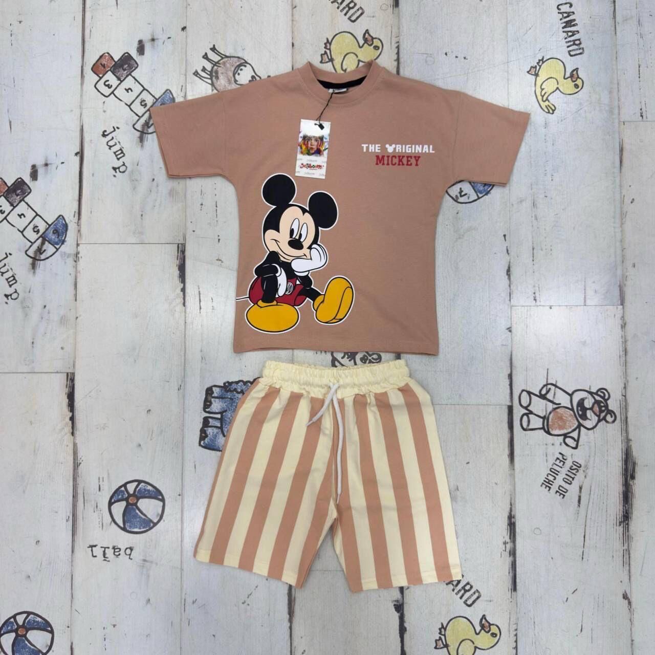 Erkek Çocuk Mickey Altı Çizgili İkili Takım  (1-F)